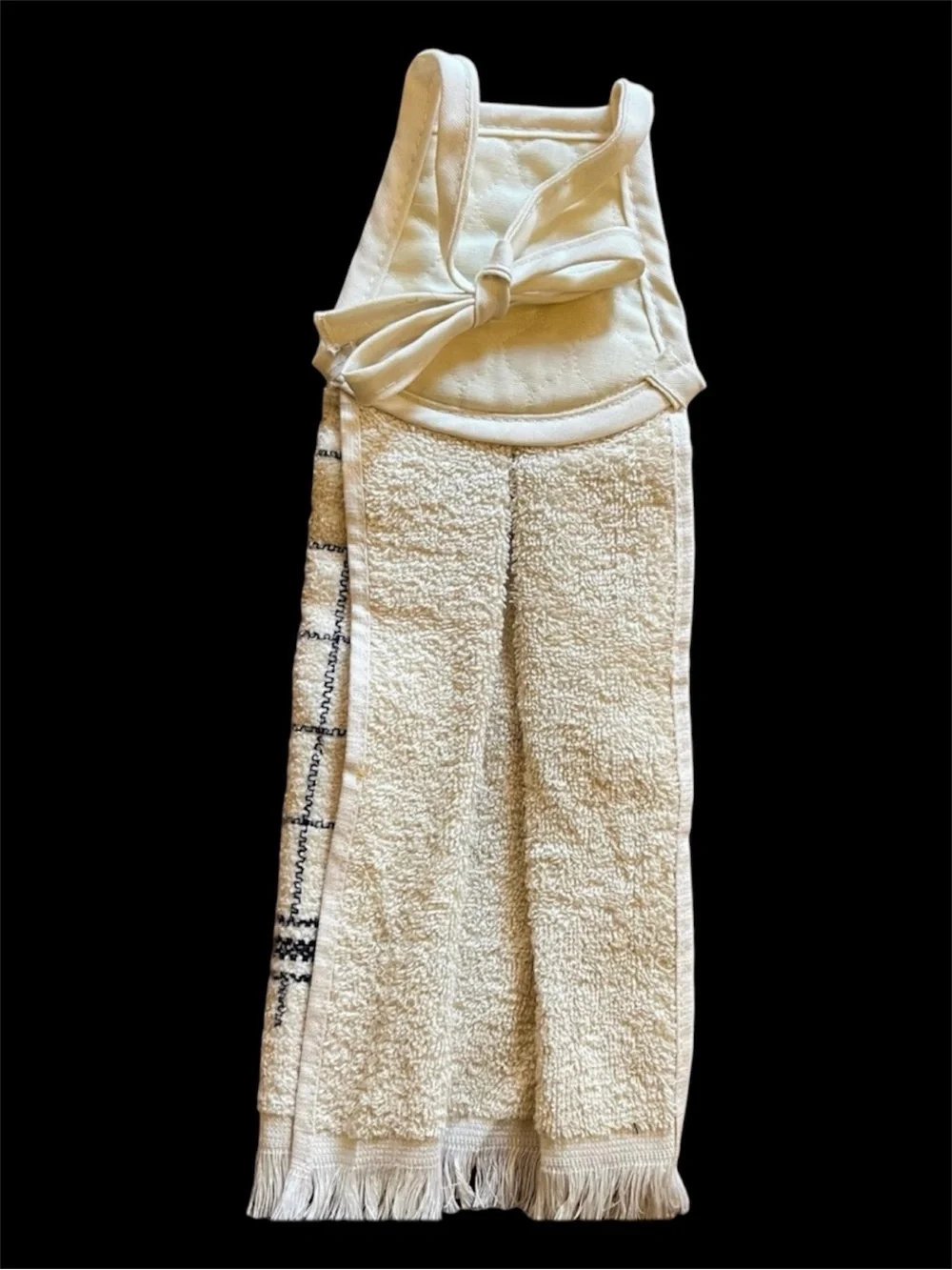 Vintage 70's Mushroom Terrycloth Hanging Kitchen Hand Towel